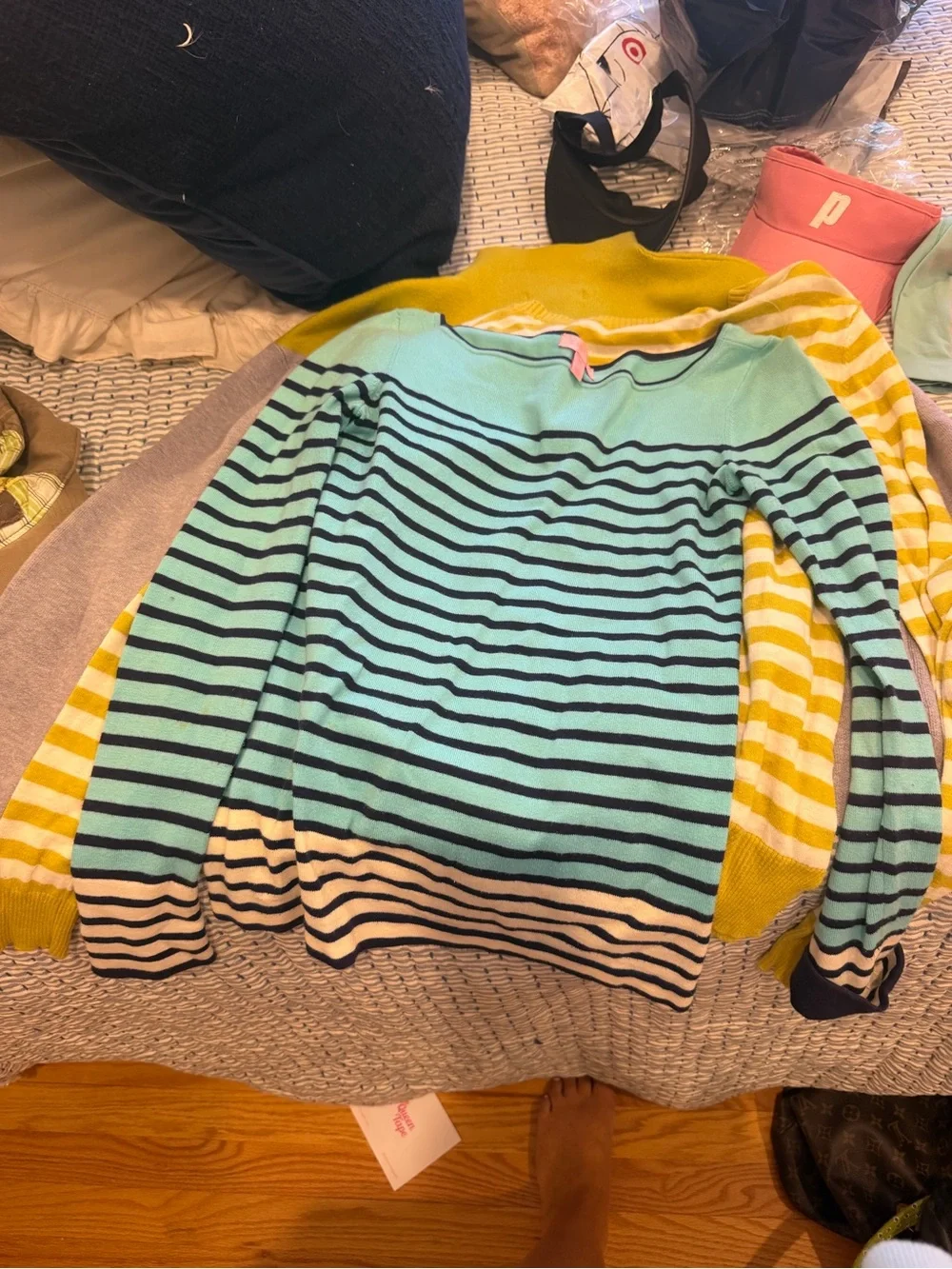 Lily Pulitzer Striped Mint and Navy Lightweight Sweater